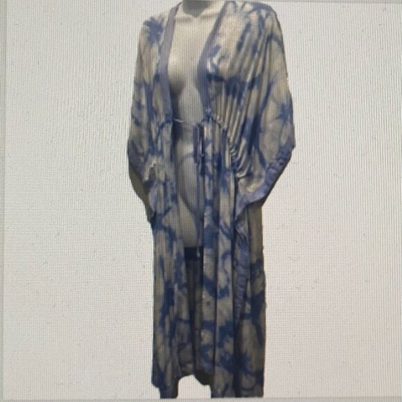 Calvin Klein Other - CALVIN KLEIN TYE DYE TIE FRONT MIDI COVER UP